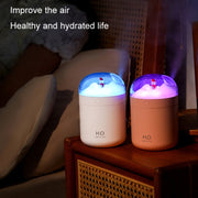 500ml Snowman Humidifier USB Desktop Large Capacity Colorful Ambient Light Air Humidifier(Pink)