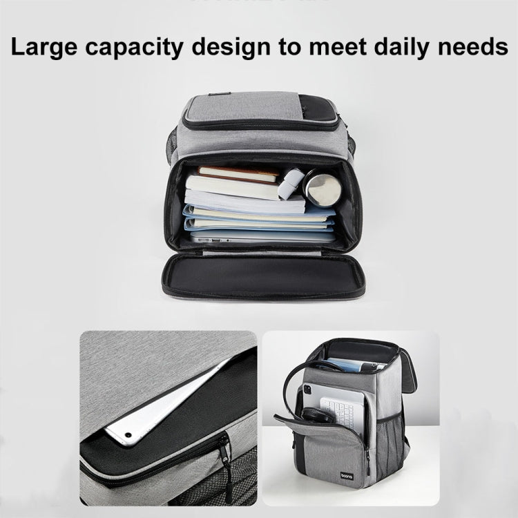 Baona BN-K012 Multifunctional Large-capacity Laptop Backpack Business Backpack(Gray)