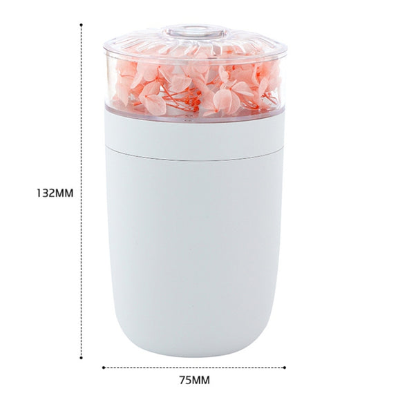 230ml Flower Air Humidifier USB Home Car Aroma Humidifier With Colorful Ambient Light(White)