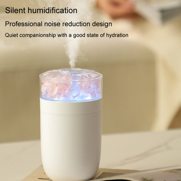 230ml Flower Air Humidifier USB Home Car Aroma Humidifier With Colorful Ambient Light(White)