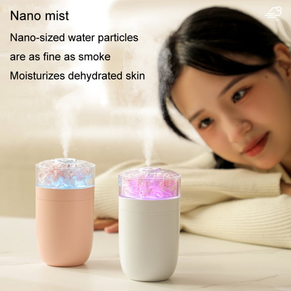 230ml Flower Air Humidifier USB Home Car Aroma Humidifier With Colorful Ambient Light(White)