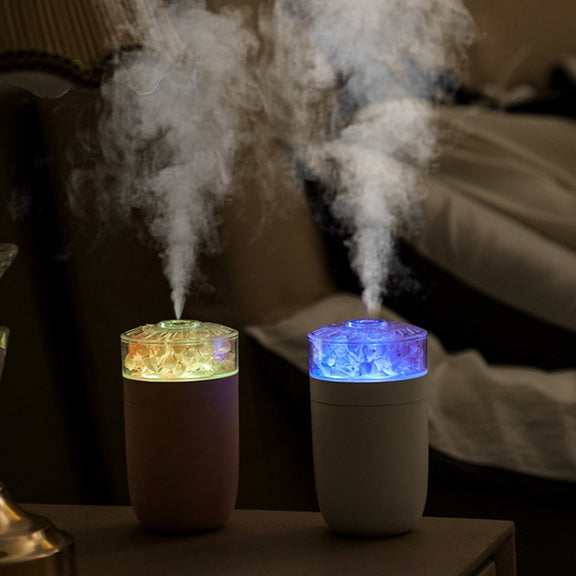 230ml Flower Air Humidifier USB Home Car Aroma Humidifier With Colorful Ambient Light(White)