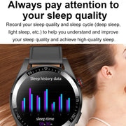 1.43 inch AMOLED Screen Smartwatch Heart Rate Blood Pressure Monitoring Bluetooth Talking Sports Watch, Color: Black Silicone Strap