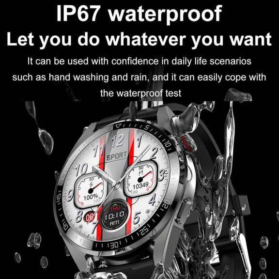 1.43 inch AMOLED Screen Smartwatch Heart Rate Blood Pressure Monitoring Bluetooth Talking Sports Watch, Color: Silver Leather Strap