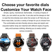 1.43 inch AMOLED Screen Smartwatch Heart Rate Blood Pressure Monitoring Bluetooth Talking Sports Watch, Color: Silver Orange Silicone Strap