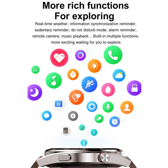 1.43 inch AMOLED Screen Smartwatch Heart Rate Blood Pressure Monitoring Bluetooth Talking Sports Watch, Color: Black Silicone Strap
