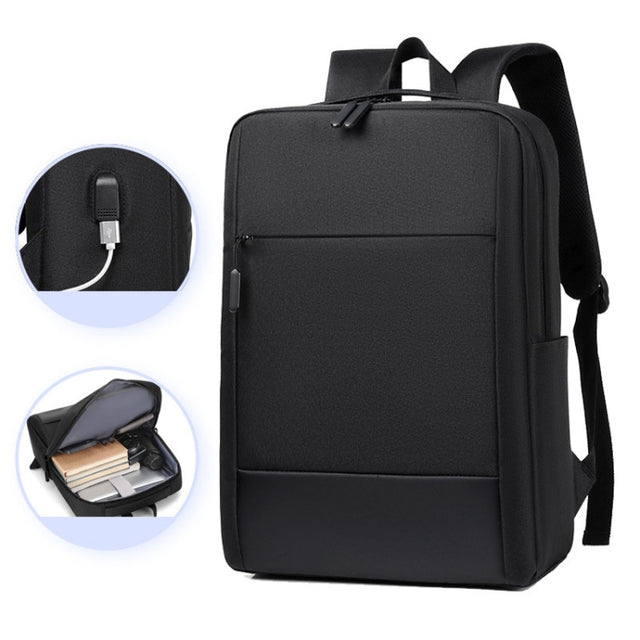 Large-capacity Travel Business Water-resistant Laptop Backpack(Black)