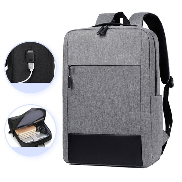 Large-capacity Travel Business Water-resistant Laptop Backpack(Gray)