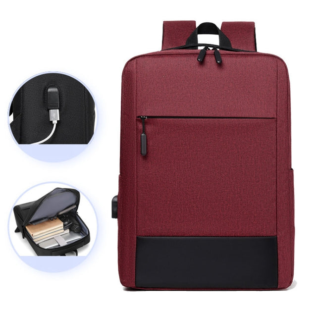 Large-capacity Travel Business Water-resistant Laptop Backpack(Purple Red)