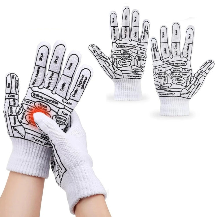 English Hand Massage Gloves Acupuncture Point Palm Reflex Zone Meridian Physical Therapy Gloves, Size: Average