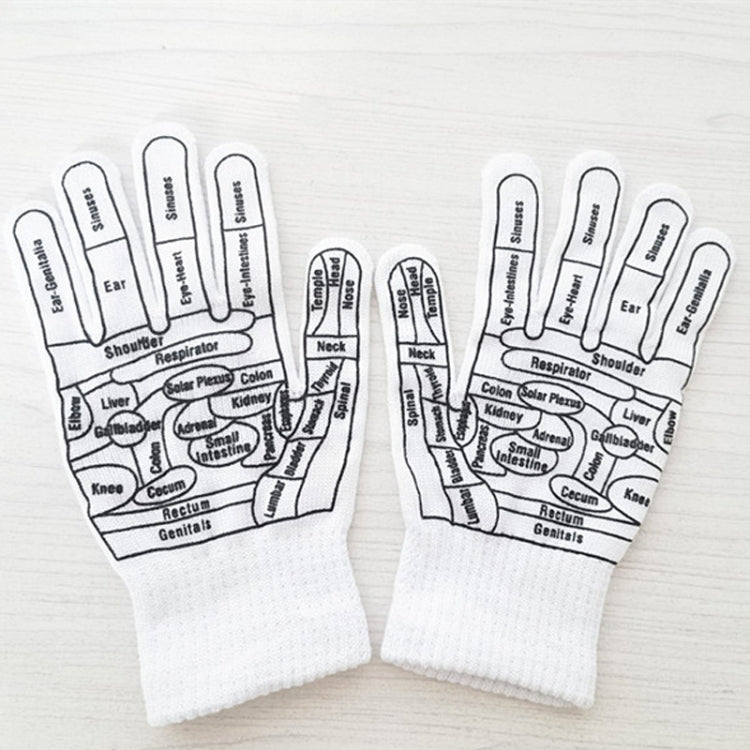 English Hand Massage Gloves Acupuncture Point Palm Reflex Zone Meridian Physical Therapy Gloves, Size: Average