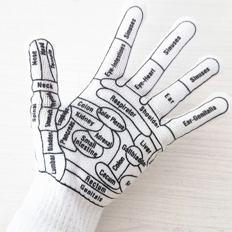 English Hand Massage Gloves Acupuncture Point Palm Reflex Zone Meridian Physical Therapy Gloves, Size: Average