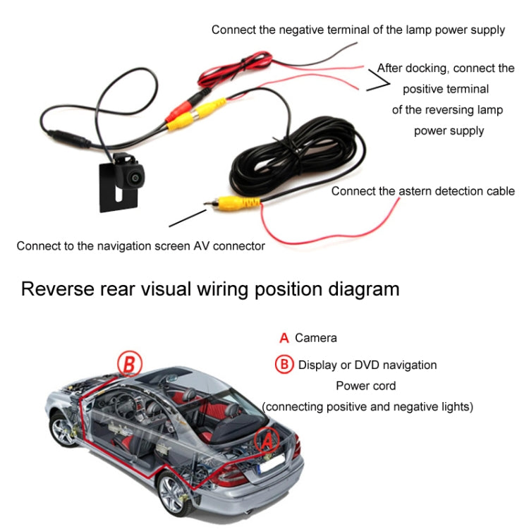 Car AHD Rear View High Definition Night Vision Reversing Camera, Specifications: CCD 12 Lights