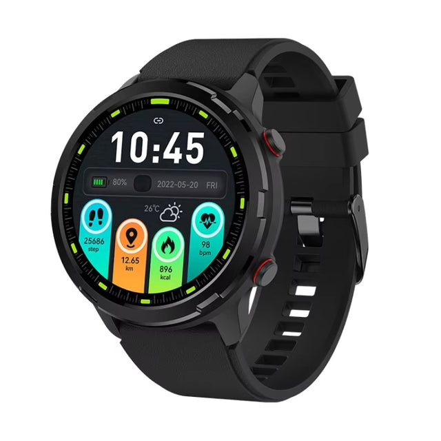 Outdoor GPS Sport Watch 1.32inch HD Round Screen Multi Sport Mode Smartwatch(Black)