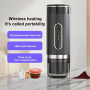 3 In 1 Automatic Wireless Italian Capsule Coffee Machine Portable Rechargeable Heating Coffee Maker(Black)