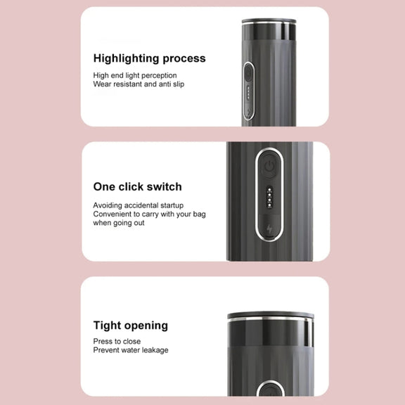 3 In 1 Automatic Wireless Italian Capsule Coffee Machine Portable Rechargeable Heating Coffee Maker(Black)