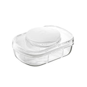 Portable Compartment Sealed Medicine Organizer Large Capacity Pill Dispenser(Transparent Gray)