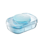 Portable Compartment Sealed Medicine Organizer Large Capacity Pill Dispenser(Transparent Blue)