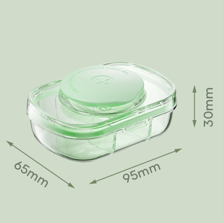Portable Compartment Sealed Medicine Organizer Large Capacity Pill Dispenser(Transparent Blue)