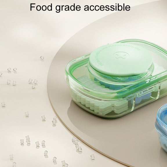 Portable Compartment Sealed Medicine Organizer Large Capacity Pill Dispenser(Green)