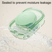 Portable Compartment Sealed Medicine Organizer Large Capacity Pill Dispenser(Transparent Blue)