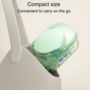 Portable Compartment Sealed Medicine Organizer Large Capacity Pill Dispenser(Transparent Blue)
