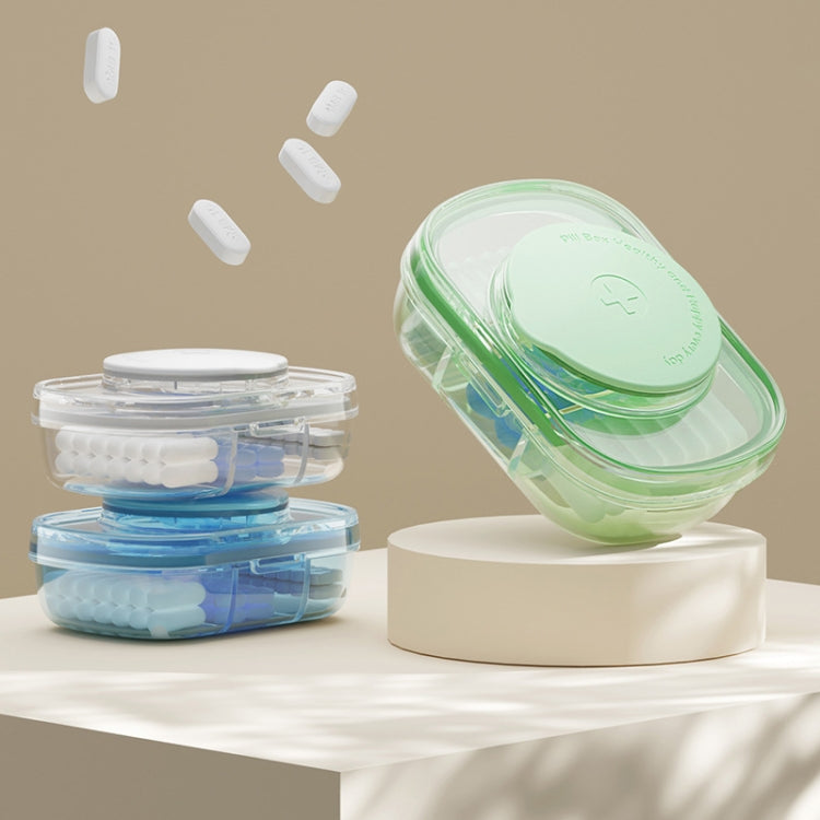 Portable Compartment Sealed Medicine Organizer Large Capacity Pill Dispenser(Green)
