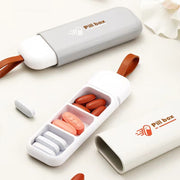 Portable Mini 3 Grids Pill Box Travel Sealed Moisture-proof Medicine Dispenser Pill Storage Box(White)