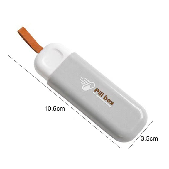 Portable Mini 3 Grids Pill Box Travel Sealed Moisture-proof Medicine Dispenser Pill Storage Box(White)