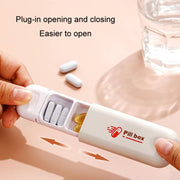 Portable Mini 3 Grids Pill Box Travel Sealed Moisture-proof Medicine Dispenser Pill Storage Box(White)