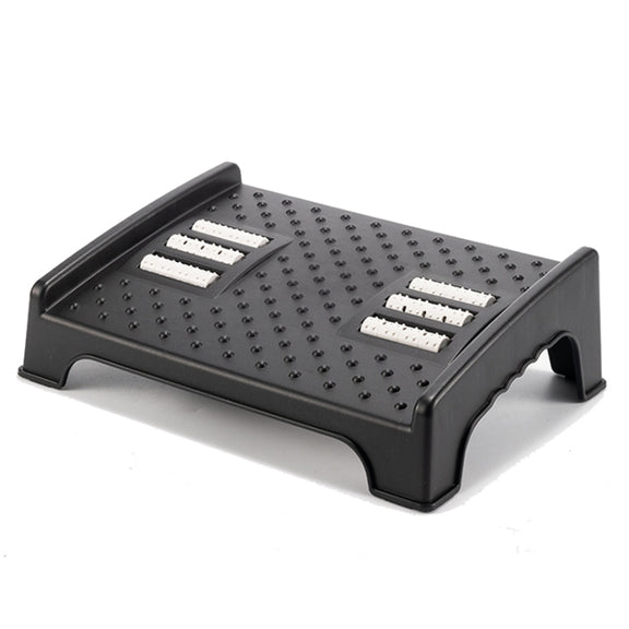 Double-row Roller Massage Foot Pedal Footrest Under the Table(Black)