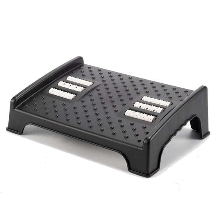 Double-row Roller Massage Foot Pedal Footrest Under the Table(Black)