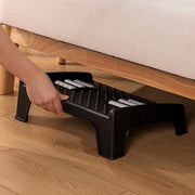 Double-row Roller Massage Foot Pedal Footrest Under the Table(Black)