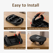 Mini Semicircular 180 Degree Swing Footstool Massage Footrest With Handle(Black)