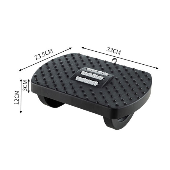 Mini Semicircular 180 Degree Swing Footstool Massage Footrest With Handle(Black)