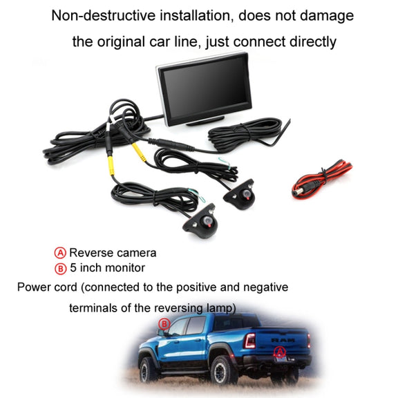 5 Inch Carplay Portable Surveillance Video Car Display, Specification: With White Two-way Camera Side-mounted