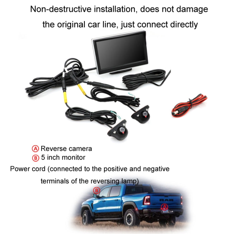 5 Inch Carplay Portable Surveillance Video Car Display, Specification: With CCD Blind Spot Camera