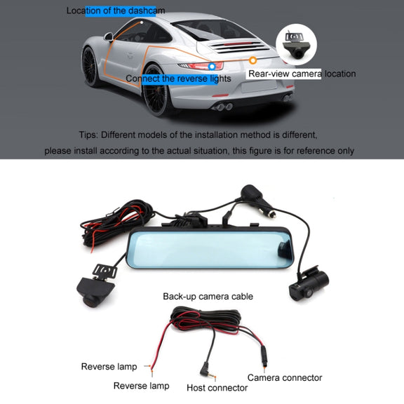 Car HD WIFI Interconnected Triple Camera Driving Recorder, Specification: With GPS