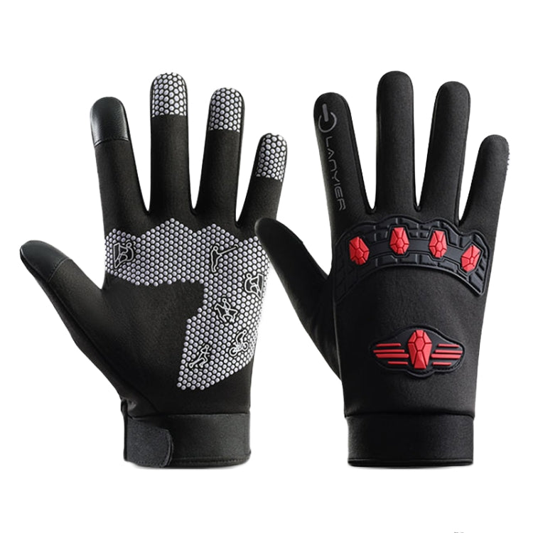 LANYIER Fall Winter Men Outdoor Motorcycle Gloves Riding Warm Windproof Anti-Slip Waterproof Touch Screen Gloves, Size: Average(Red) - Safety Gloves by LANYIER | Online Shopping South Africa | PMC TechLife | Buy Now Pay Later Mobicred