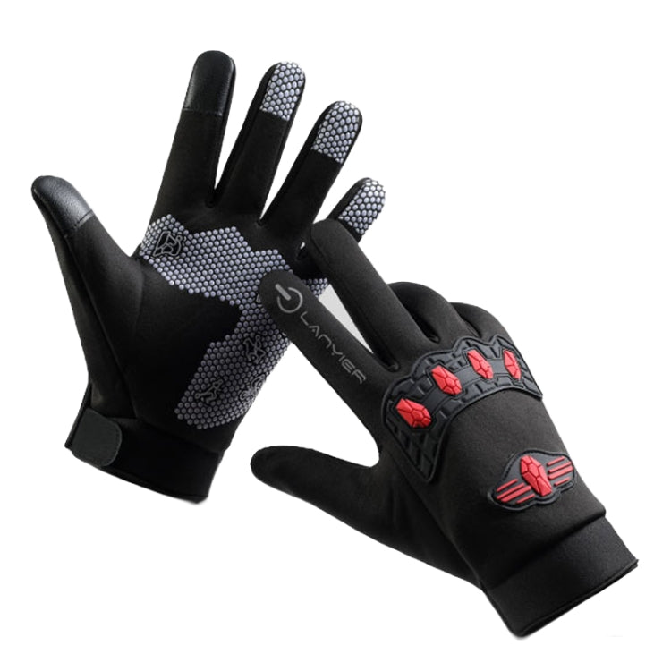 LANYIER Fall Winter Men Outdoor Motorcycle Gloves Riding Warm Windproof Anti-Slip Waterproof Touch Screen Gloves, Size: Average(Gray) - Safety Gloves by LANYIER | Online Shopping South Africa | PMC Jewellery | Buy Now Pay Later Mobicred