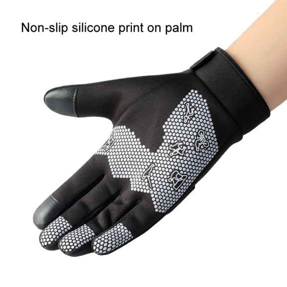 LANYIER Fall Winter Men Outdoor Motorcycle Gloves Riding Warm Windproof Anti-Slip Water-resistant Touch Screen Gloves, Size: Average(Blue)