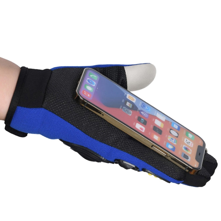 Motorcycle Gloves Men Riding Racing Anti-Slip Hard Shell Outdoor Full Finger Touchscreen Gloves, Size: Average(Blue) - free shipping - PMC TechLife - Order now!