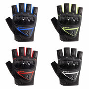 Motorcycle Protection Half Finger Gloves Men Outdoor Riding Sports Tactical Hiking Gloves, Size: Average(Red)