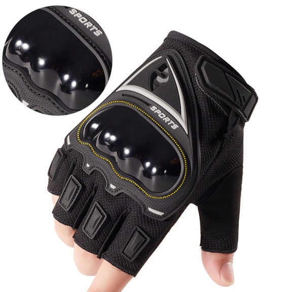 Motorcycle Protection Half Finger Gloves Men Outdoor Riding Sports Tactical Hiking Gloves, Size: Average(Gray)