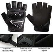 Motorcycle Protection Half Finger Gloves Men Outdoor Riding Sports Tactical Hiking Gloves, Size: Average(Red)