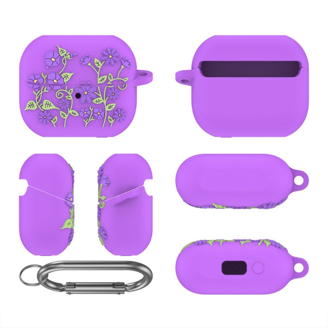 For Samsung Galaxy Buds 3 / 3 Pro L11 Epoxy Violet Bluetooth Earphone Silicone Protective Cover(Light Purple)
