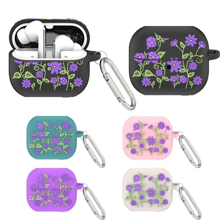 For Samsung Galaxy Buds 3 / 3 Pro L11 Epoxy Violet Bluetooth Earphone Silicone Protective Cover(Pink)