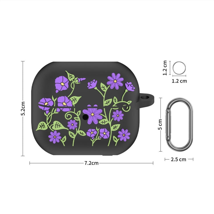 For Samsung Galaxy Buds 3 / 3 Pro L11 Epoxy Violet Bluetooth Earphone Silicone Protective Cover(Beige)