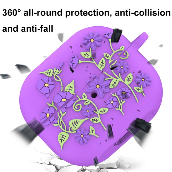 For Samsung Galaxy Buds 3 / 3 Pro L11 Epoxy Violet Bluetooth Earphone Silicone Protective Cover(Pink)
