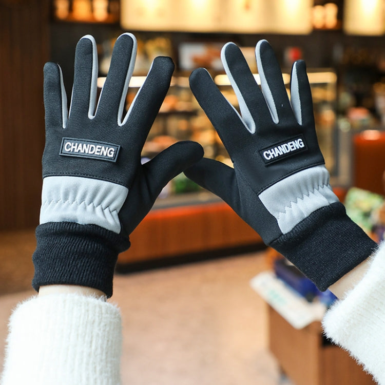 Winter Ski Velvet Warm Gloves Touch Screen Outdoor Riding Waterproof Windproof Gloves, Size: Average(Black) - Safety Gloves by PMC TechLife | Online Shopping South Africa | PMC TechLife | Buy Now Pay Later Mobicred